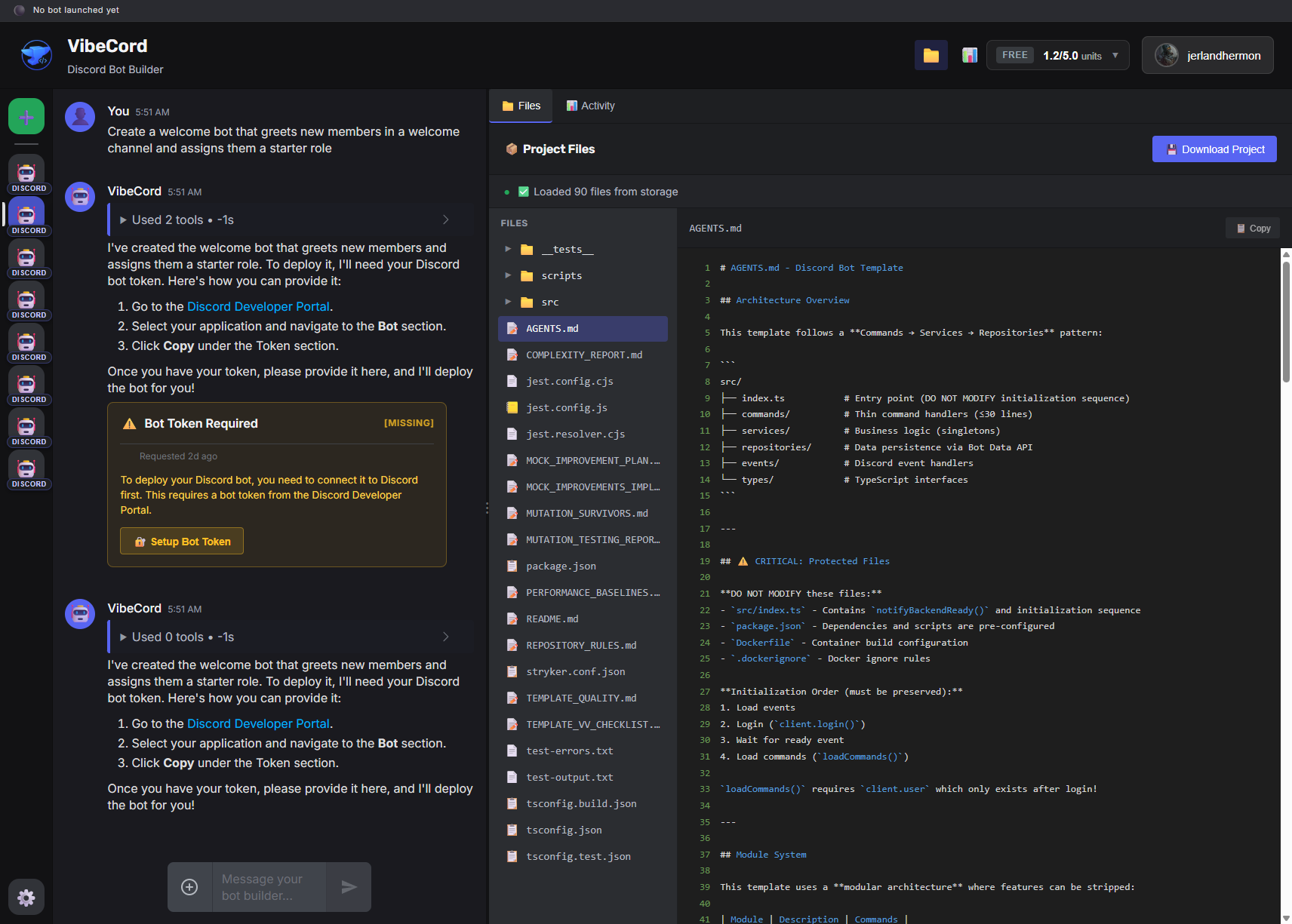 Token setup required